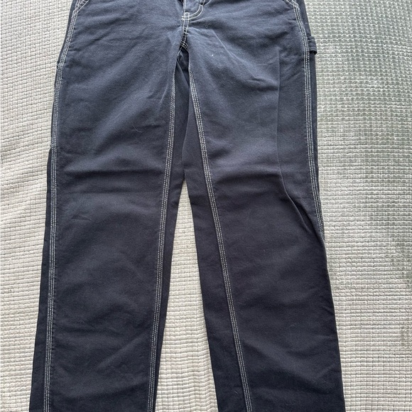 ARITZIA TNA WORKWEAR Ladies Size 00 Dark Blue Greenwich Cargo Jeans - Picture 5 of 9